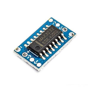 Original Mini RS232 To TTL Converter Adaptor Module Board MAX3232 Serial Port - a small blue rectangular circuit board with a central black integrated circuit chip.