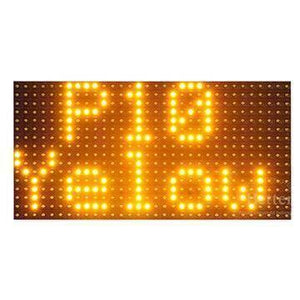 P10 Yellow LED Display Panel LED Module - a rectangular dot matrix module displaying the text "P10 Yellow" in bright yellow LEDs against a dark background.