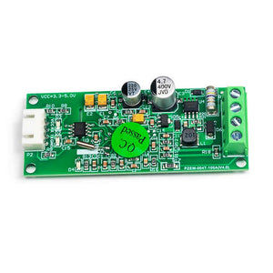 Peacefair PZEM-004T 110V/220V 100A Smart Power Monitor Energy Meter - a green rectangular circuit board with a white 4-pin connector, a screw terminal block, and capacitors.