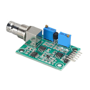 Ph Sensor Gravity Sensor Module - shown as a green circuit board with a BNC connector, two blue potentiometers, and a five-pin header.