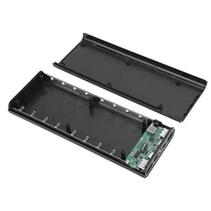 Quick Charging Qc 3.0 Fast Charging DIY Power Bank 8x18650 Portable USB Port Power Bank - shown as an open black plastic case with a circuit board, battery contacts, and USB ports.
