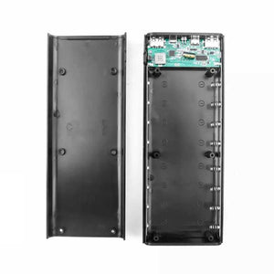 Quick Charging Qc 3.0 Fast Charging DIY Power Bank 8x18650 Portable USB Port Power Bank - shown as an open black plastic casing with an internal circuit board and battery slots.