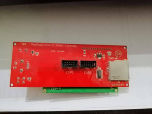 Ramps 1.4 3d Printer 2004 LCD Controller With SD Card Slot - a red circuit board with EXP1 and EXP2 ports, an SD card slot, and a green 2004A display module.