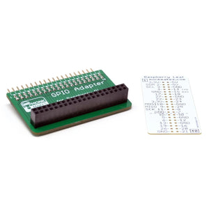 Raspberry Pi 400 4GB RAM Your Complete Personal Computer, Built Into a Compact Keyboard-digilog.pk - a green rectangular circuit board with a black 40-pin header and a separate white reference card showing pin labels.