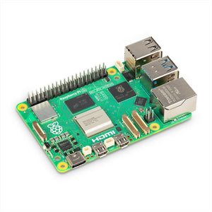 Raspberry Pi 5 16GB | High-Performance SBC | Digilog.pk - a green circuit board featuring a GPIO header, USB ports, Ethernet port, HDMI connectors, and a USB-C power input.