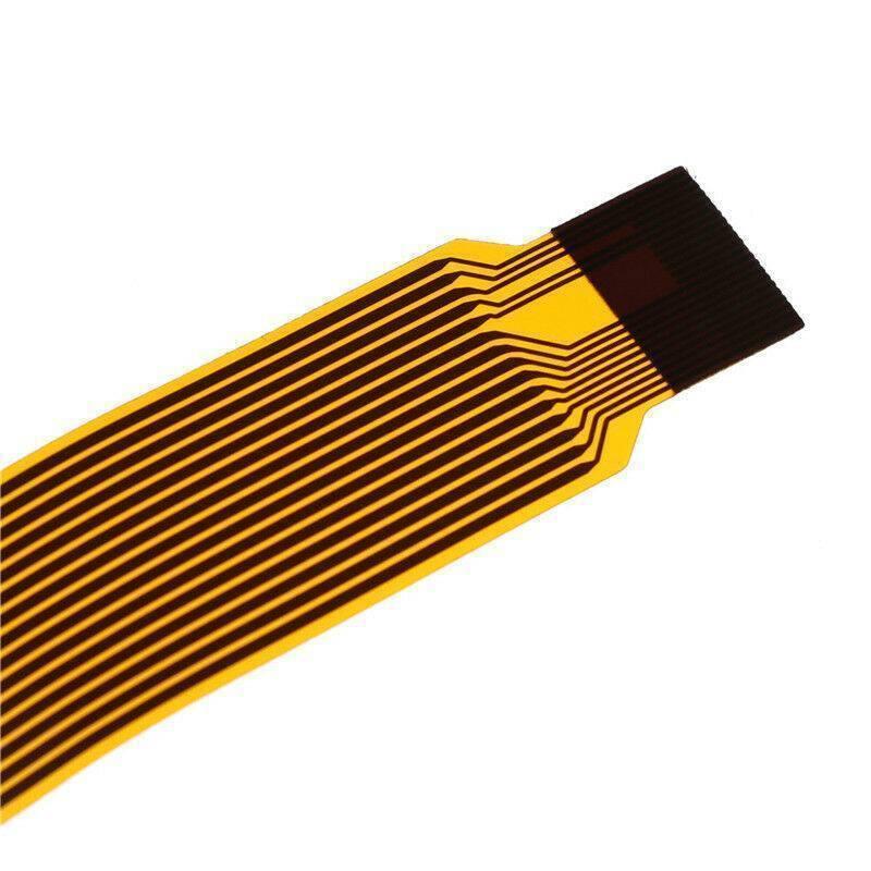 Raspberry Pi Zero Camera Cable 160mm 16cm Camera Ribbon Ffc Cable Connection Wire - a close-up of a flexible yellow ribbon cable with a dark brown connector at one end.