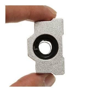 Scs8uu 8mm Linear Motion Ball Bearing Machinery Slide Bushing CNC - a close-up view of the silver metal housing held between fingers, showing the circular opening with a black bushing.