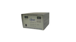 Servo Motor Automatic Voltage Regulator AVR - a grey metal unit with an on/off switch, two analog voltage meters, and status indicator lights.