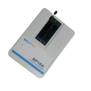 SFLY EPROM Bios Flash Isp USB Programmer SP10-A - a white, rectangular device featuring a black ZIF socket and a small green lever on the top edge.