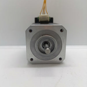 Shinano Kenshi STP-42D4042 2A 1.8 Degree Per Step 0.53nm Stepper Motor - the silver square front face, central rotating shaft, four mounting holes, and a top white wire connector.