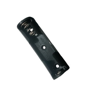 Single 1 AA Battery Holder, 1 x 1.5V AA Battery Holder - a black plastic single-cell battery case with a metal spring contact and a flat contact.