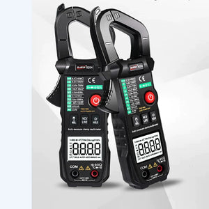 Solar Meter WinAPEX 8204 Digital Clamp Meter AC Ampare DC Ampare Meter Clamp meter - shown as two black handheld devices with digital screens, clamp jaws, power buttons, and input ports at the bottom.