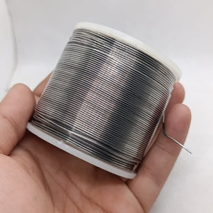 Solder Wire - High Quality 63-37 Professional Solder 400G | digilog.pk - shown as a silver-coloured metal wire coiled neatly around a white plastic spool.