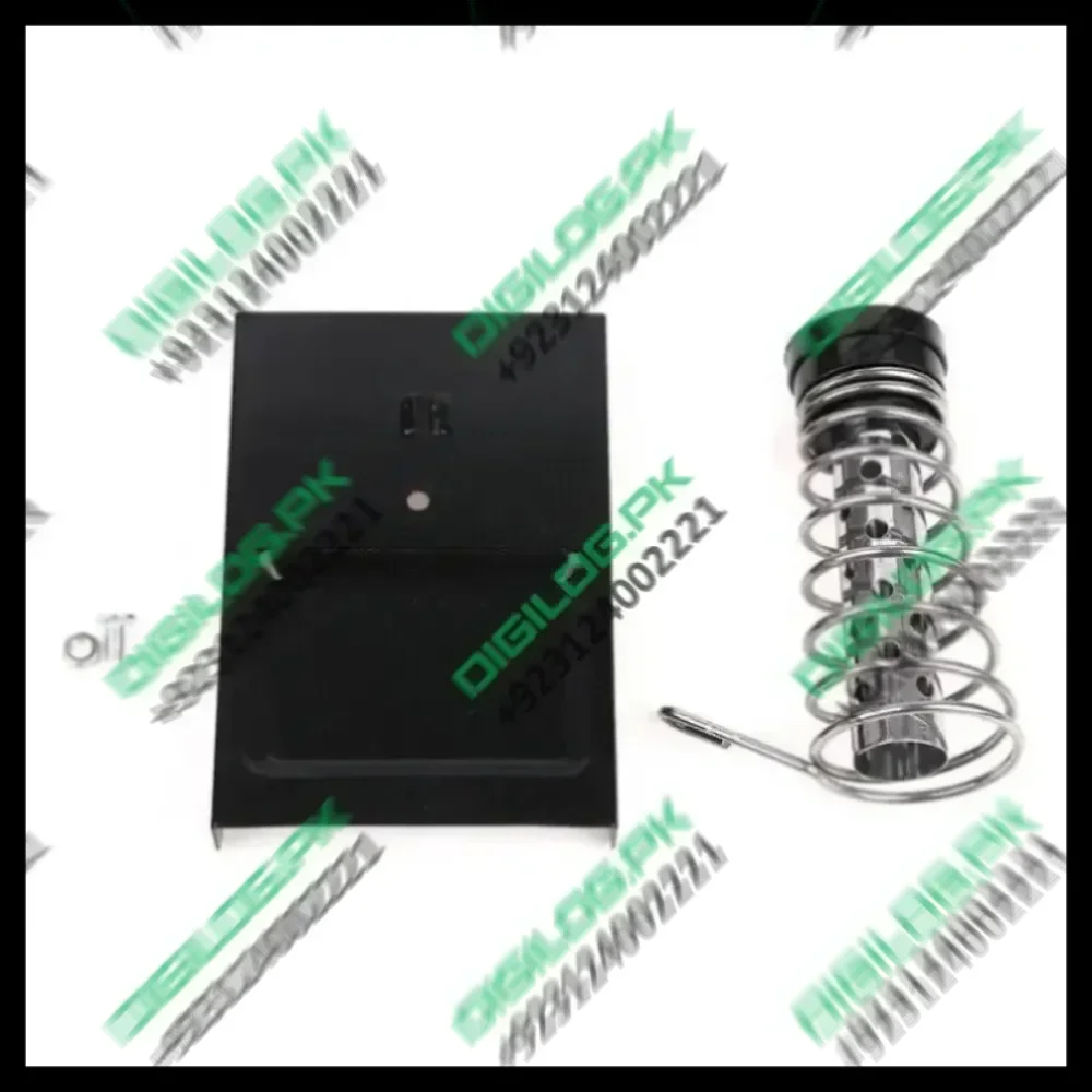 Soldering Iron Stand Single Spring For 40W 60W Soldering Iron Without Soldering Sponge - a black metal base plate, a coiled metal spring holder, and small mounting hardware on a white background.