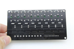 Solid State Relay Ssr Module 8 Channel 5V Omron For Arduino - shown as a black rectangular circuit board with eight labeled A and B terminal points.