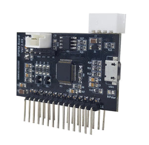 STM Sinewave Inverter Drive Module Grid Sharing With CT - a black circuit board with a micro-USB port, two white connectors, and a row of header pins.