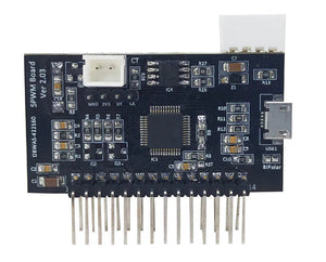 STM Sinewave Inverter Drive Module Grid Sharing With CT - a black rectangular circuit board featuring a central IC, a micro-USB port, and pin headers.