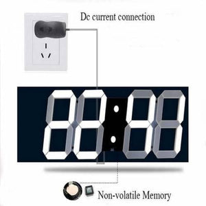 Stylish & Unique Electronic Desk Clock Vst-883-white - shown in a diagram with a DC power connection to a wall plug and a non-volatile memory component.