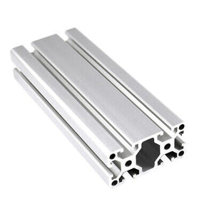 T-4080 Aluminum Extrusion Profile 40x80mm 1 Meter for CNC Machines, 3D Printers, Linear Rails - a silver, rectangular metal bar with T-shaped slots along its length and a hollow, multi-holed cross-section.
