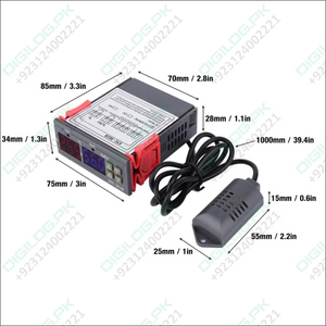 STC-3028 Temperature Control 12V Digital Display Temperature and Humidity Controller Meter with Integrated Sensor