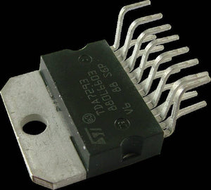 TDA7293 Audio Amplifier IC - a black rectangular electronic component with a metal mounting tab and a row of fifteen bent silver pins.
