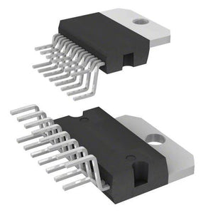 TDA7377 DC12V Digital Audio Power Amplifier - shown as two black integrated circuit chips with metal heat sinks and multiple bent silver pins.