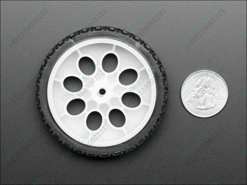 Thin White Wheel for TT DC Gear Motors 65mm Diameter