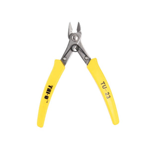 TNI-U TU23 Diagonal Plier Cutter Cutting Copper Cable Wire Repair Clamp DIY Electronic - pliers feature a silver metal cutting head with a spring mechanism and yellow plastic-coated handles.