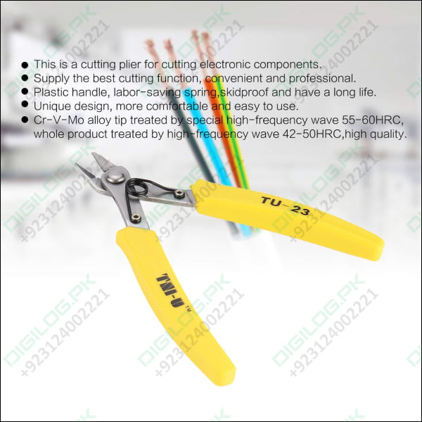 TNI-U TU23 Diagonal Plier Cutter Cutting Copper Cable Wire Repair Clamp DIY Electronic in pakistan