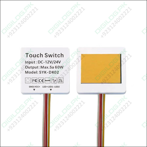 Touch Switch 12V 5A 60W Capacitive Sensor 1-6mm Three Color LED Smart Inductive for Bathroom