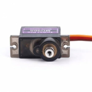 Towerpro MG90S Mini Digital 180 Degree Servo Motor 2.2kg 0.08sec 13G - a black micro servo with a metal output gear and a three-wire cable extending from the side.