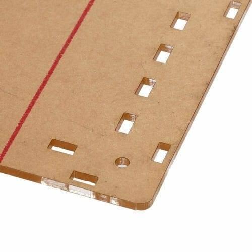 Transparent Acrylic Case Housing Module For DSO138 2.4 Inch TFT Digital Oscilloscope Anti Scratch Protection Shell DIY Kit - close-up view of a single brown protective acrylic panel featuring rectangular cutouts and a hole.