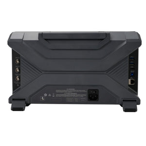 UNI-T MSO3054HD Mixed Signal Oscilloscope – 500 MHz, 4 Analog + 16 Digital Ch, 12-Bit, 2.5 GSa/s, 500 Mpts, 10.1" Touch, HD Bench Oscilloscope - rear panel view showing a grey chassis with BNC connectors, USB ports, an HDMI port, an Ethernet port, and a power input socket.