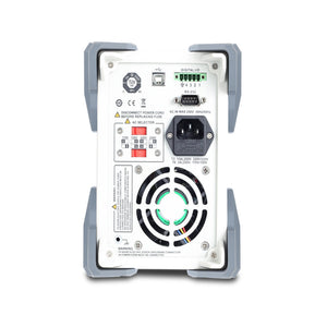 UNI-T UDP1306C 192W Linear DC Power Supply – Single Channel, 0–32V / 0–6A, 10 mV / 1 mA, USB / RS232 - the AC power input, voltage selector switches, cooling fan, RS-232 port, USB port, and digital I/O terminal block.
