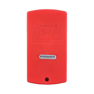 UNI-T UT120C Pocket Size Digital Multimeter – 4000 Count, Auto-Range, AC/DC Voltage, Capacitance, Resistance, Frequency, Diode, EBTN Display, 2m Drop-Proof - rear view showing the red plastic casing, a warning label, a barcode, and a single screw.