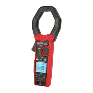 UNI-T UT219P AC Digital Power Clamp Meter – 1000A AC, 1000V, 3-Phase Power up to 3000kW, Harmonics/THD, Power Factor, Phase Sequence, True RMS, Bluetooth 5.0, 75mm Jaw, IP54, CAT IV 600V - a red and black handheld device with a jaw, rotary dial, buttons, and a digital display showing 229.6 V.