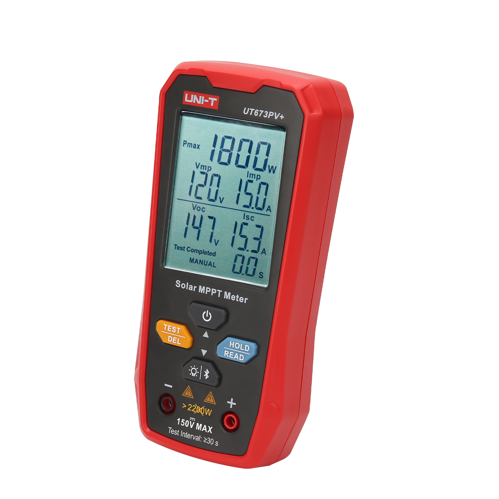 UNI-T UT673PV+ solar MPPT meter angled view