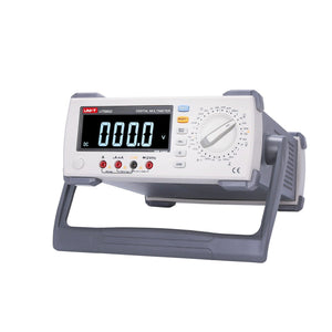 UNI-T UT8802E 4.5-Digit Bench Digital Multimeter – 22000 Count, True RMS, USB - a grey and white unit with a digital display reading 000.0, a rotary dial, and front input ports.