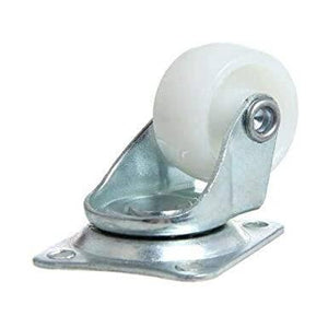 Universal Wheel For Smart Car Robot Omni Wheel Furniture Caster Robot Wheel Tire - a swivel caster featuring a white nylon wheel mounted on a silver metal bracket with a square four-hole base plate.