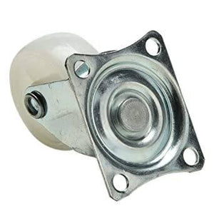 Universal Wheel For Smart Car Robot Omni Wheel Furniture Caster Robot Wheel Tire - a single swivel caster featuring a white plastic wheel attached to a square metal mounting plate with four holes.