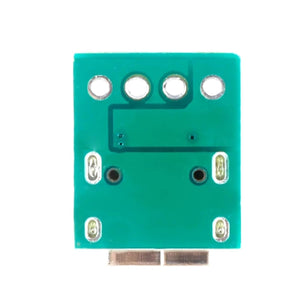 USB 3.1 Type C Connector - a green printed circuit board with a gold-plated connector edge and multiple circular and oval solder pads.