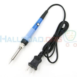Variable Tni-u 60W Soldering Iron 093D+ - a blue and black handheld soldering iron with a power cord, plug, and a small circular button on the handle.
