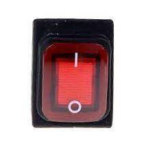Waterproof Latching Rocker Toggle Switch AC250V 30A KCD4 T85 - a rectangular black switch with a translucent red rocker featuring a white I/O symbol.