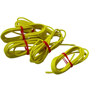 Yellow 1m Solderable Wire Hard Wires For Wiring Jumper Wire Wiring Cable - shown as several individual coils of yellow wire secured with red plastic ties.