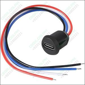 4Pin USB connector Type-C female socket with wires for fast charging port