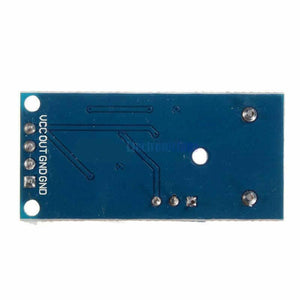 ZMCT103C 5A Range Single Phase AC Active Output Onboard Precision Micro Current Transformer Module Current Sensor For Arduino - the blue rectangular underside of the PCB with four labeled pin connectors: VCC, OUT, GND, and GND.