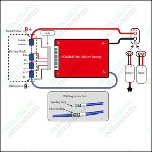 DALY BMS Li - ion 3S 12V 100A Battery Management System