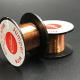 0.1mm PCB Link Jumper Wire Copper Soldering Wire Maintenance Jump Line - shown as two spools of thin, copper-coloured wire on black plastic reels.