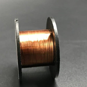 0.1mm PCB Link Jumper Wire Copper Soldering Wire Maintenance Jump Line - shown as a close-up of a spool of thin copper wire wound on a black plastic bobbin.