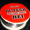 0.8mm 2.5ft Soldering Wire - shown as a close-up of a spool with a red circular label reading "HI-TECH SOLDER WIRE" and "DIA 0.8".